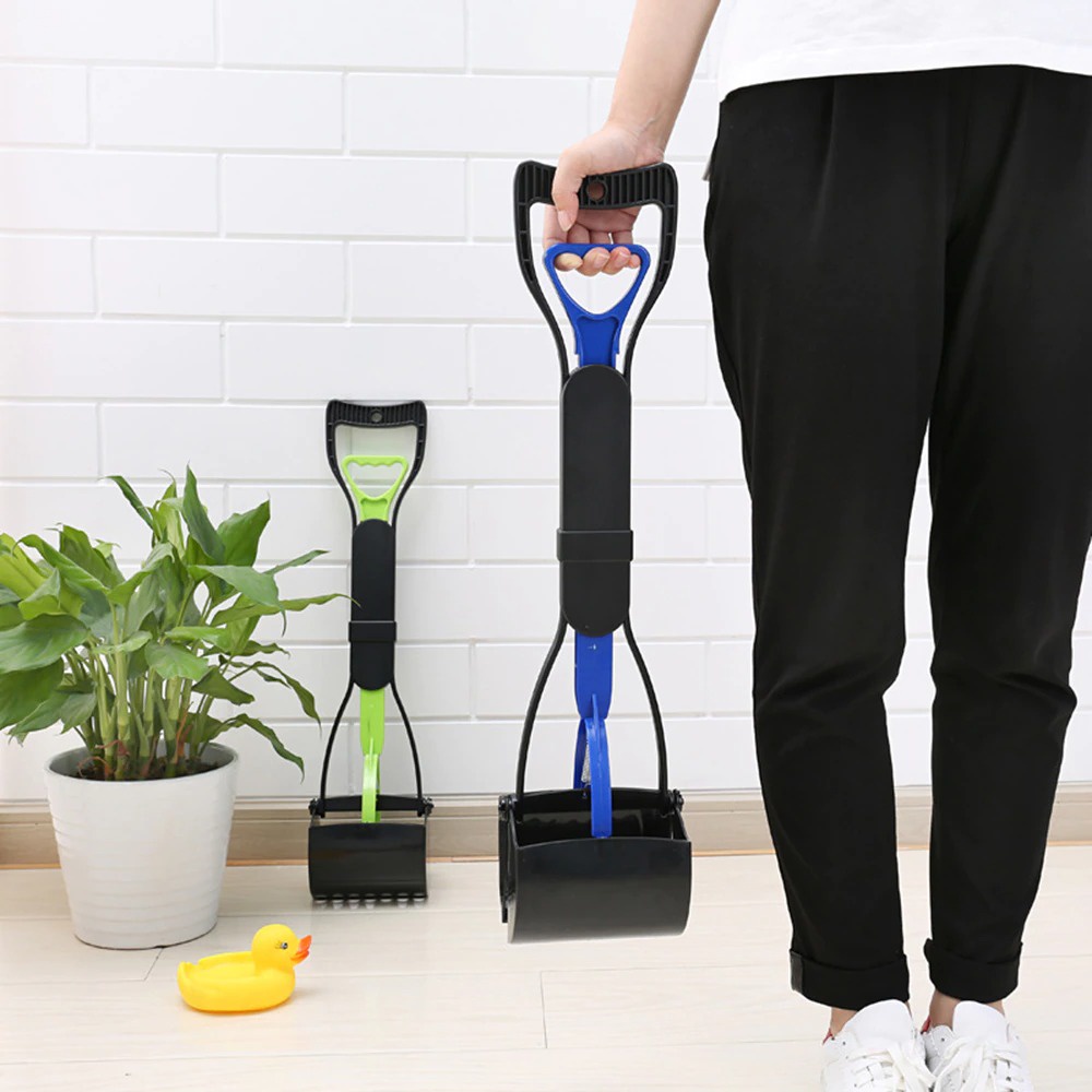 G8A owbob sekop genggam long handle pet pop scooper cleaner 60 cm - a11710 - black Or-i