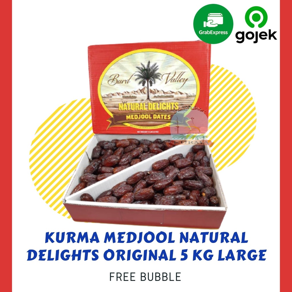 

Kurma Medjool 5 Kg Original Natural Delights Large / Medjool Dates / Kurma California / Madjoul