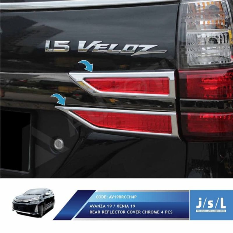 PAKET Garnis Depan Belakang Sign Lamp Avanza Xenia Veloz 2019 Chrome