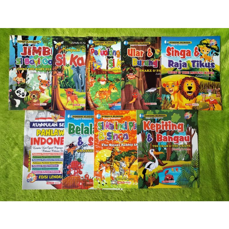 BUKU KUMPULAN CERITA ANAK DAN DONGENG BINATANG BILINGUAL JIMBO SI BAYI GAJAH SI KANCIL PETUALANGAN S