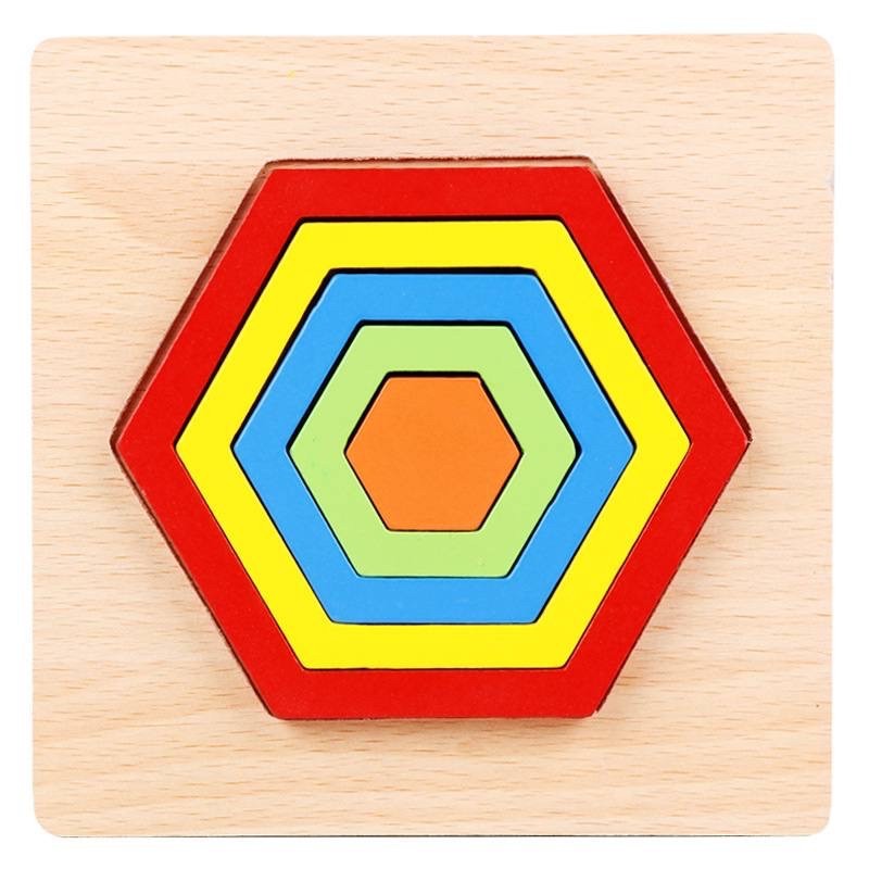 Mainan Edukasi Anak Basic Shape Kayu Balok Geometri Puzzle 3D Montessori Sensory Xylophone Jam Angka-GEO SEGI-6
