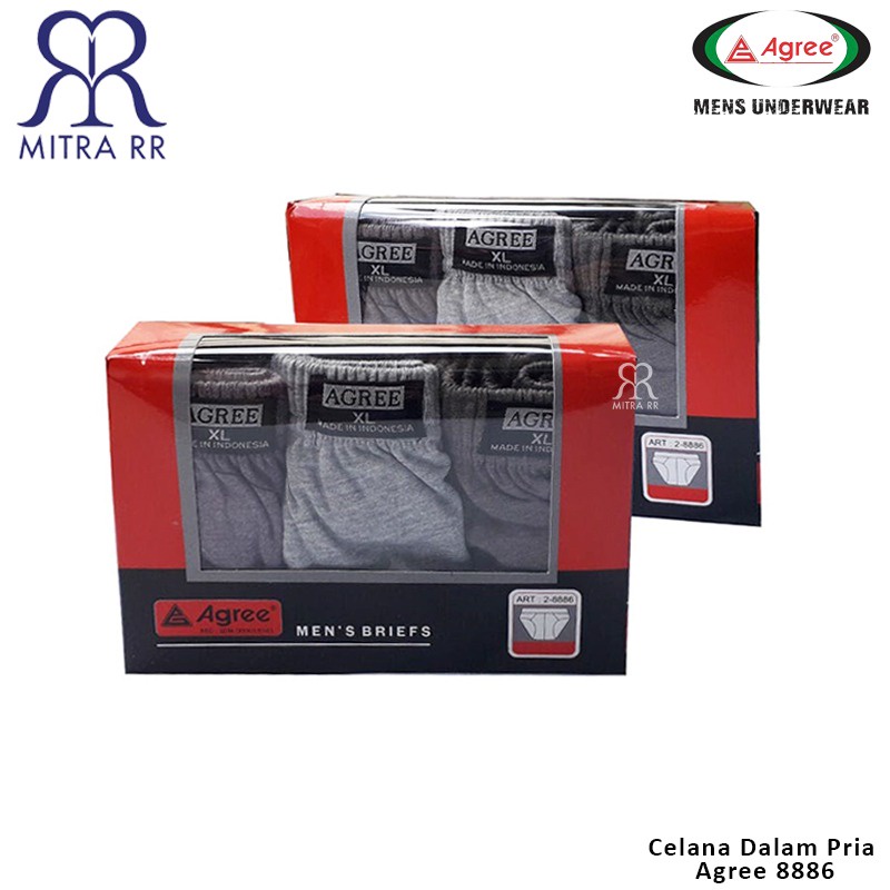 Celana Dalam Pria Agree 8886 / CD BRIEF PRIA M L XL XXL Mens Underwear (3PCS)