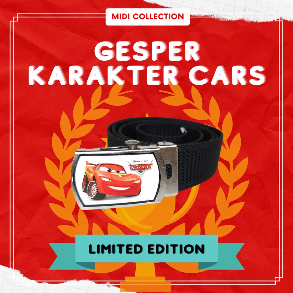 Gesper | Sabuk | Ikat Pinggang Karakter Anak Cowok / Laki-laki berkualitas (CARS)