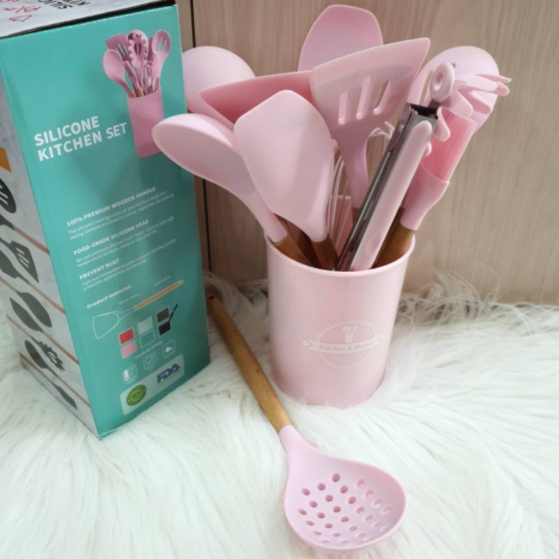 13 pc spatula set masak cooking silicon tahan panas KY ST lentur