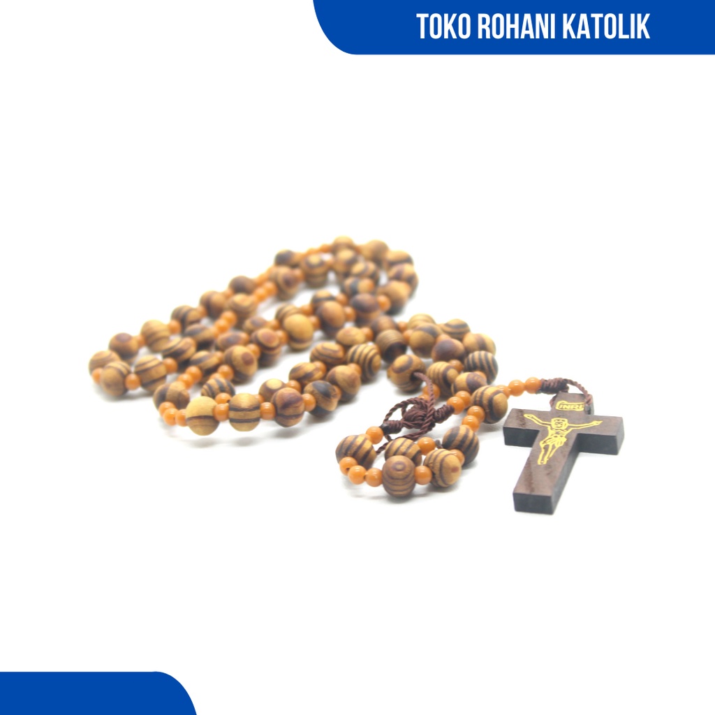 KALUNG ROSARIO KAYU LURIK / KALUNG ROSARIO KATOLIK / ROSARIO KATOLIK MURAH / KALUNG SALIB ROSARIO PRIA