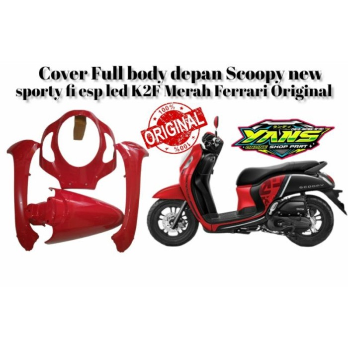 [BISA COD] paketan body depan scoopy new prestige k2f 2020 merah ferarri ori