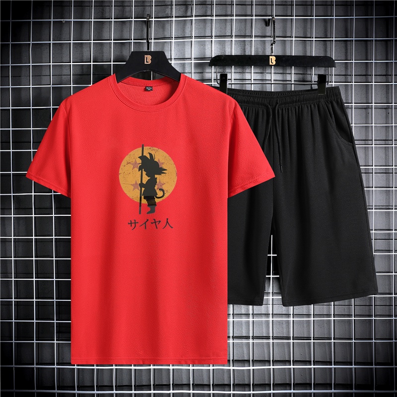 SET Pria = 1 Kaos + 1 Celana Pendek / kaos distro pria murah  keren jepang / celana kulot pria pendek chino