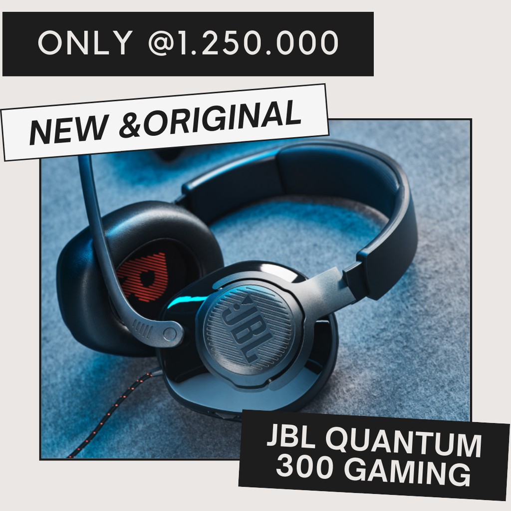 HEADPHONE GAMING JBL QUANTUM 300 MIC GAMERS Wired Over-Ear ORIGINAL