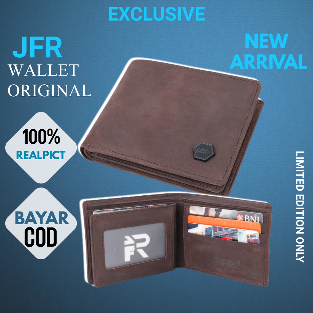 JFR Dompet Pria Kulit Asli Dompet Kulit Asli Pria Wallet Pria Organizer JS10