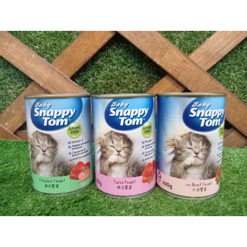 Snappy Tom Baby Kaleng 400gr / makanan cat wetfood