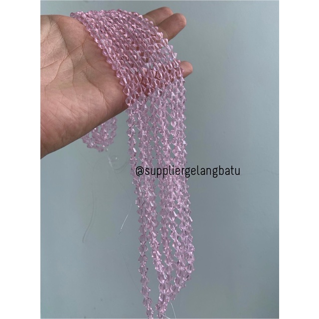 kristal BICONE AUSTRIA PINK 6mm diamond belimbing craft GELANG KALUNG