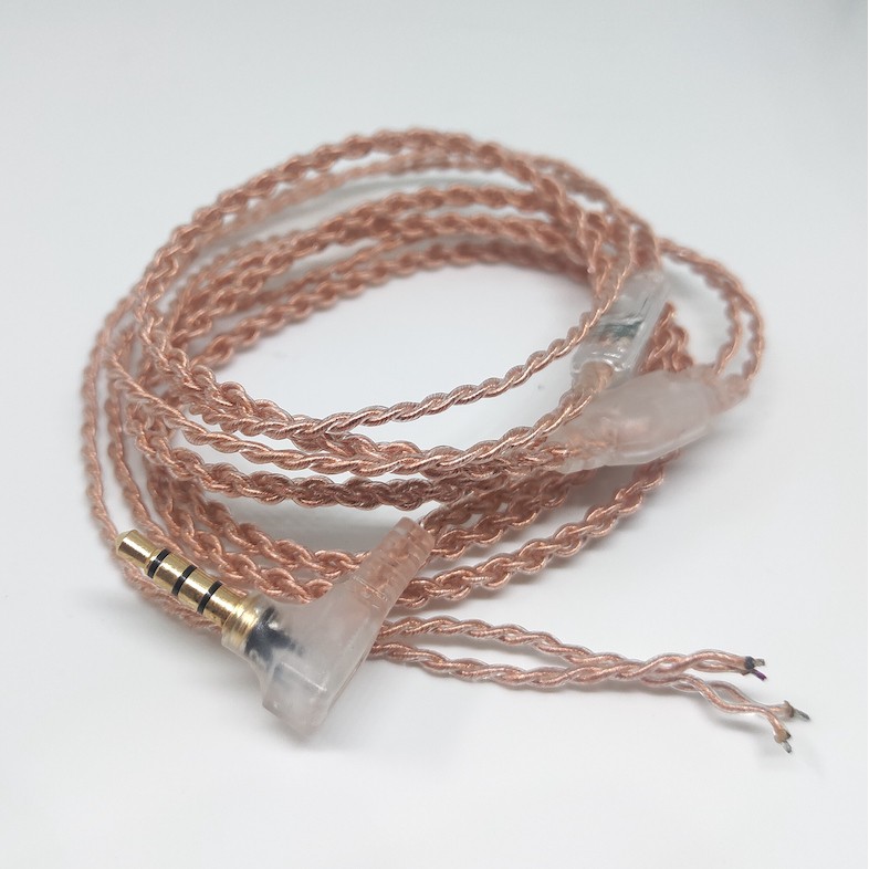 New Braid Copper Transparent Jack L With Mic Cable Replacement