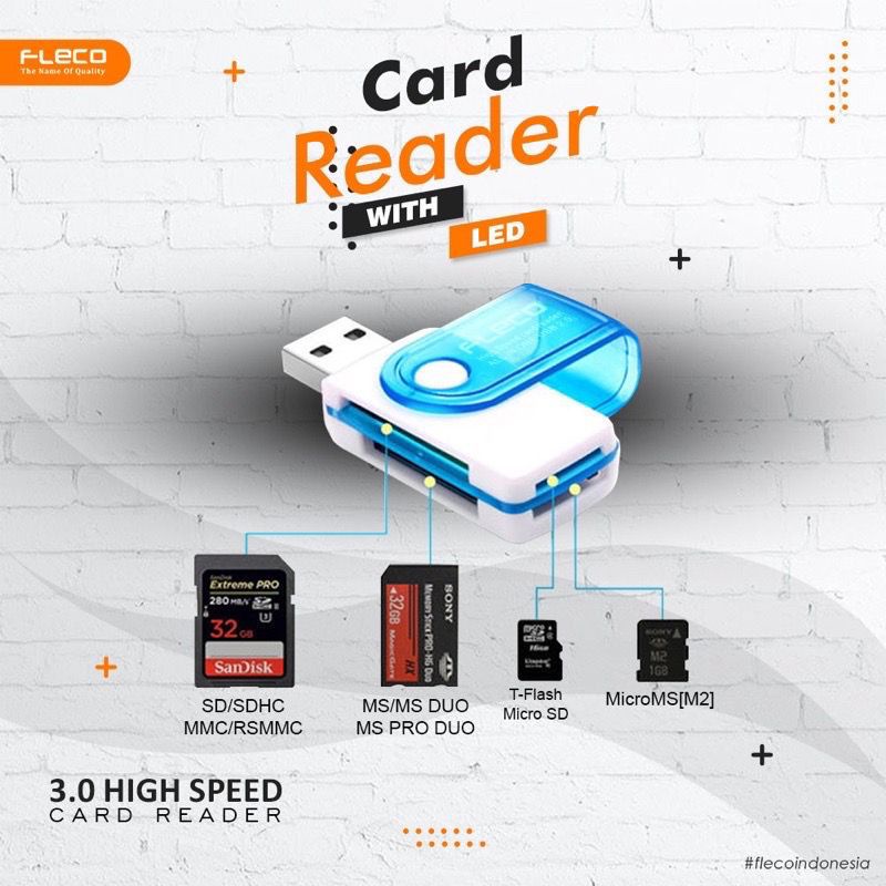 Card reader 4 sLot all in one cardreader by FLECO