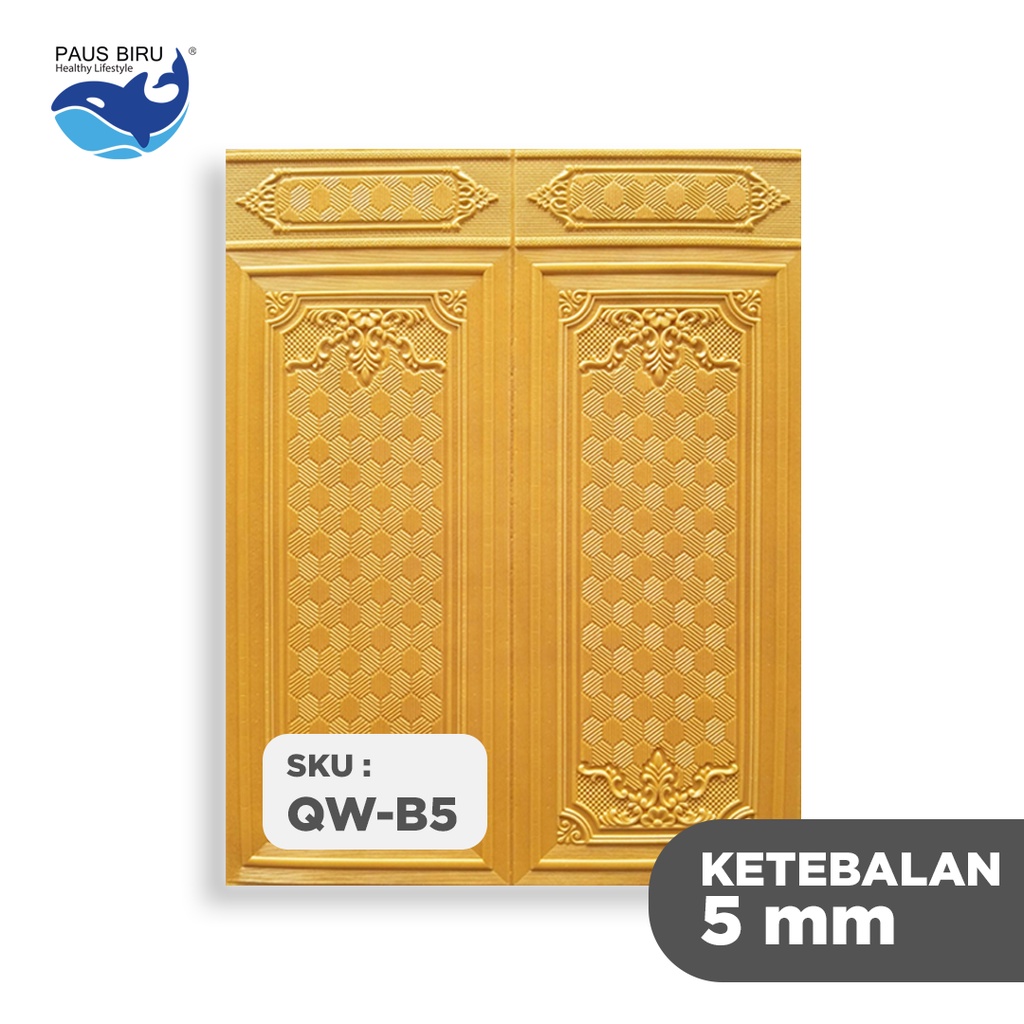 Wallpaper Dinding 3D Foam Motif PINTU BATIK 70x90 CM-QW-B5 GOLD