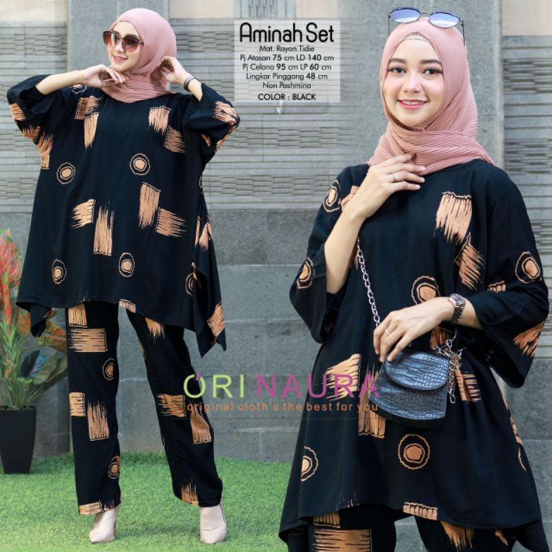 AMINAH SET/ Katun rayon- setelan kulot dan blouse