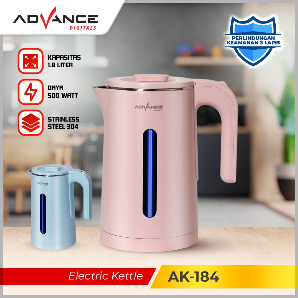 Advance Electric Kettle 1.8L Teko Listrik Pemanas Air 500W