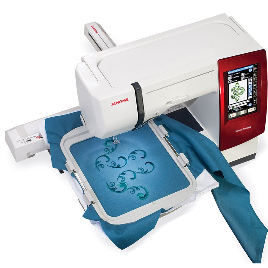 Janome Mc9900 Mesin jahit Dan Bordir komputer Portable - Putih,Merah,Biru