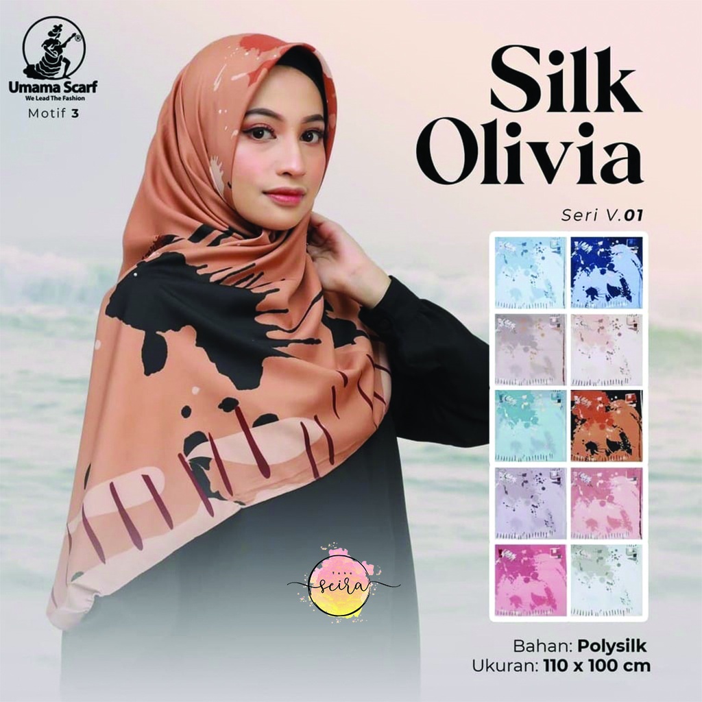 [BISA COD] Umama Kerudung / Hijab Silk Olivia Motif (Bisa Pilih Motif)-A3
