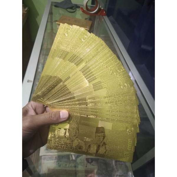 uang 100000 gold foil soekarno hatta