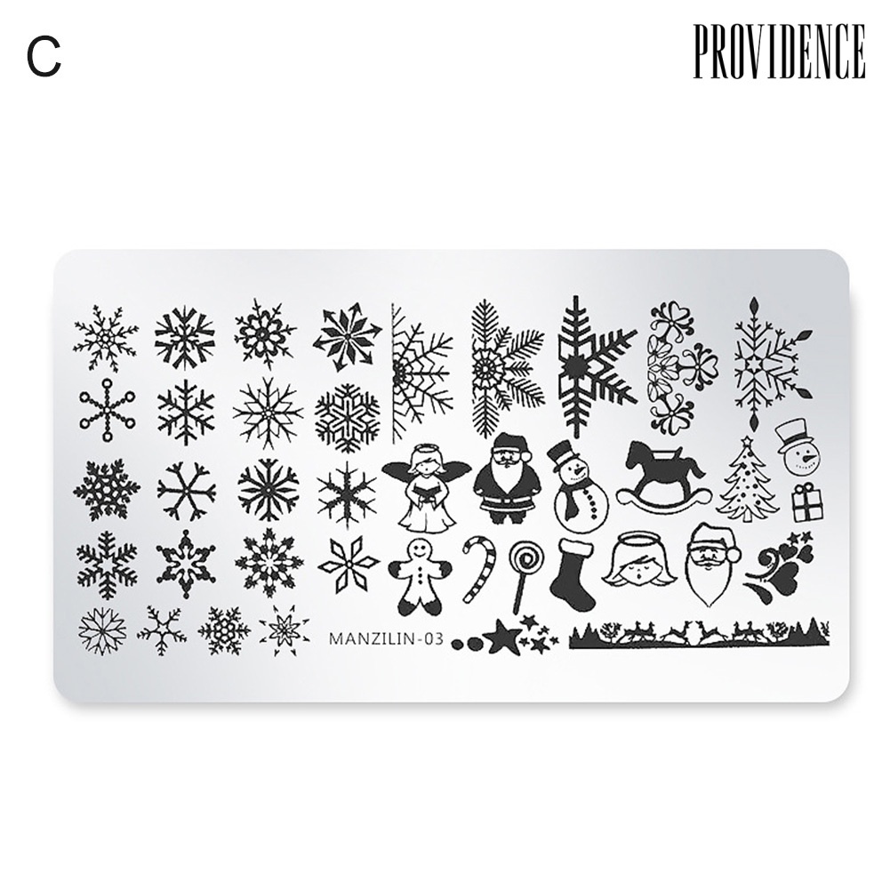 Providence Nail Art Christmas Snowflake Santa Snowman Print Image Stamping Template Plate