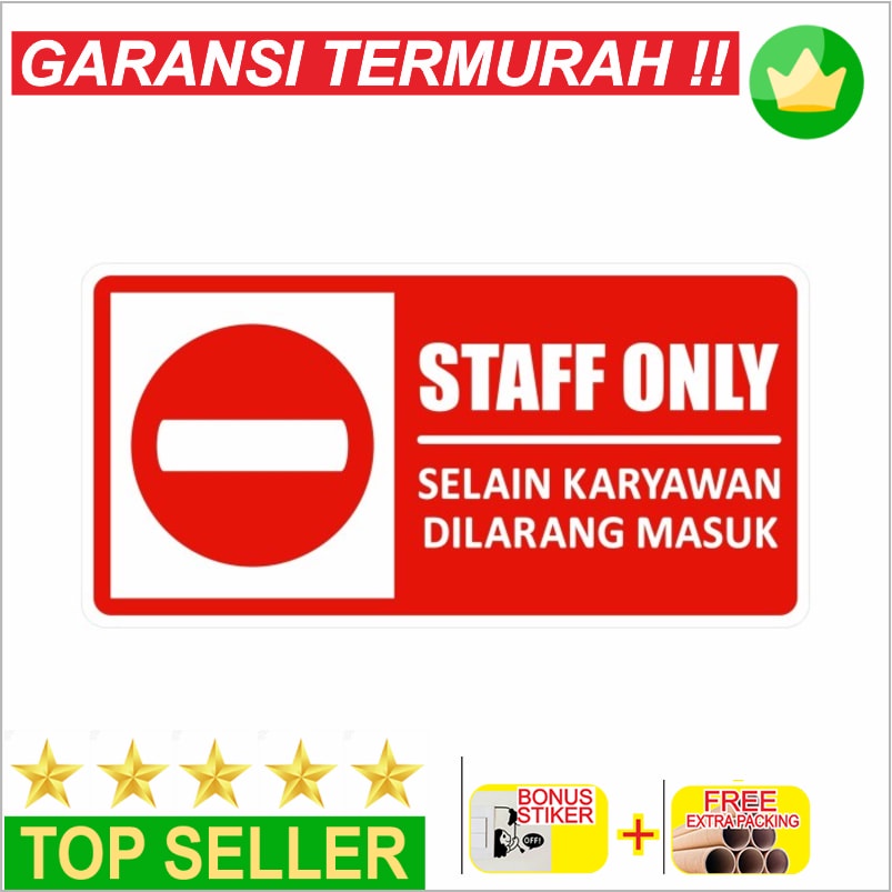 

Murah Rambu Akrilik Staff Only 30cm x 15cm Acrylic 2mm Keren