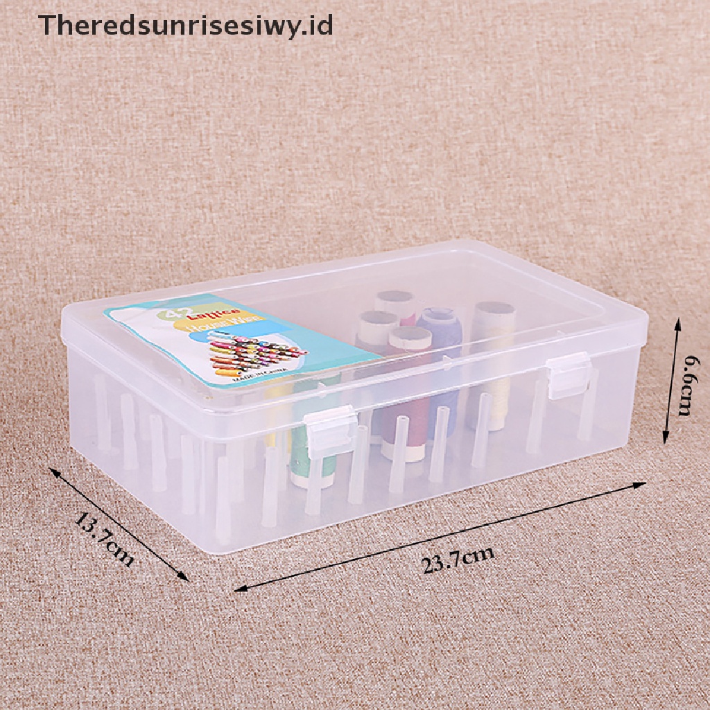 # Alat Rumah Tangga # 42pcs / Set Kotak Organizer Benang Jahit Bahan Plastik Transparan