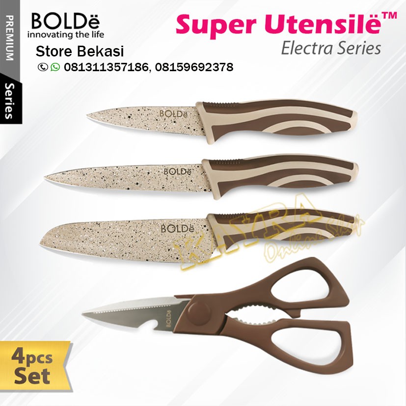 BOLDe Super Utensil Electra Series 1 Set Pisau dan Gunting