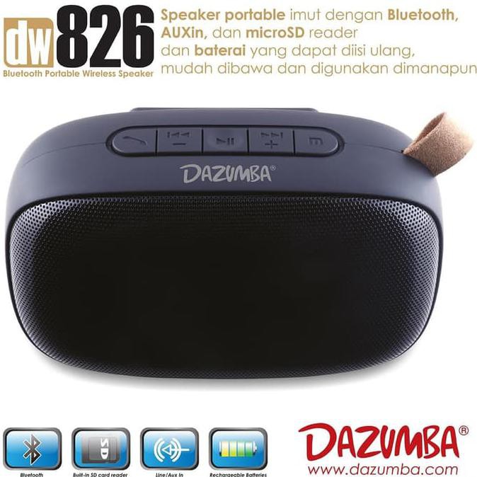 SPEAKER PORTABLE BIG BASS BLUETOOTH WITH HANDSFREE CALL DAZUMBA DW826