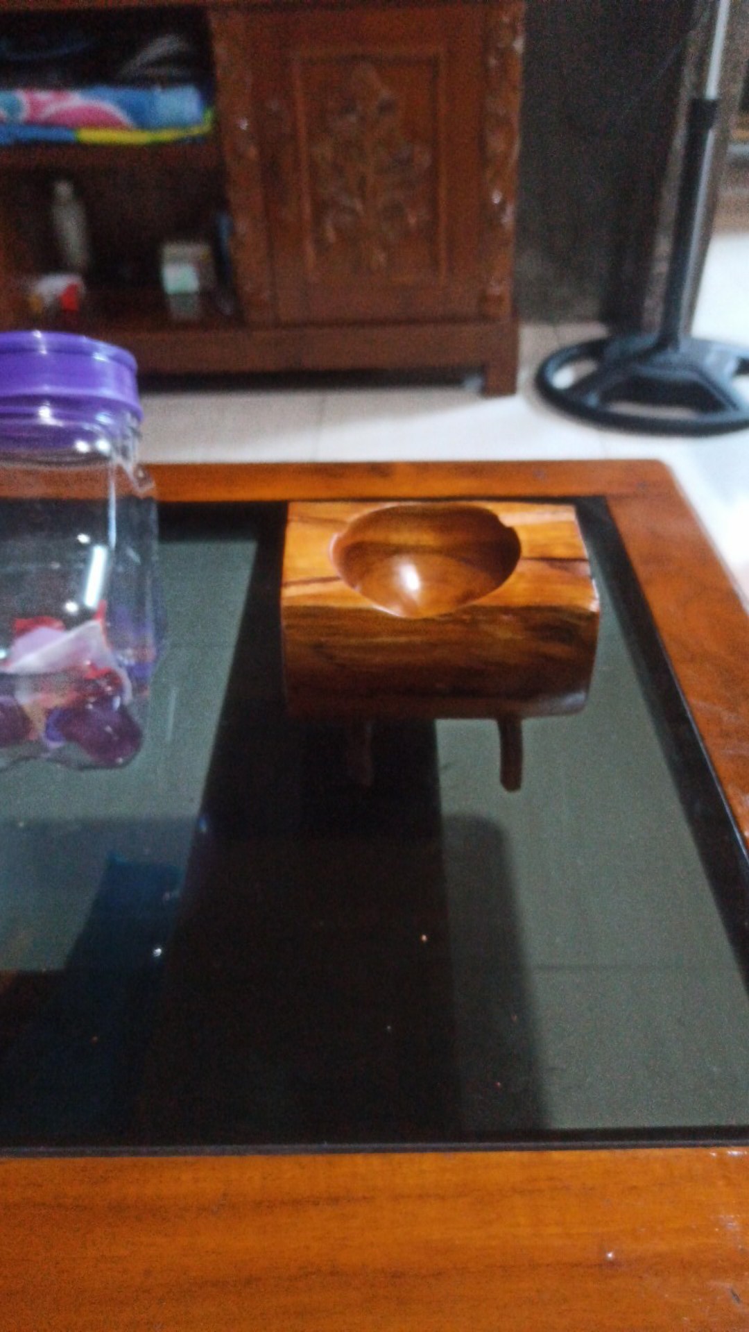 Jual Asbak Rokok Kayu Jati Pahatan Unik Antik Model Bedug