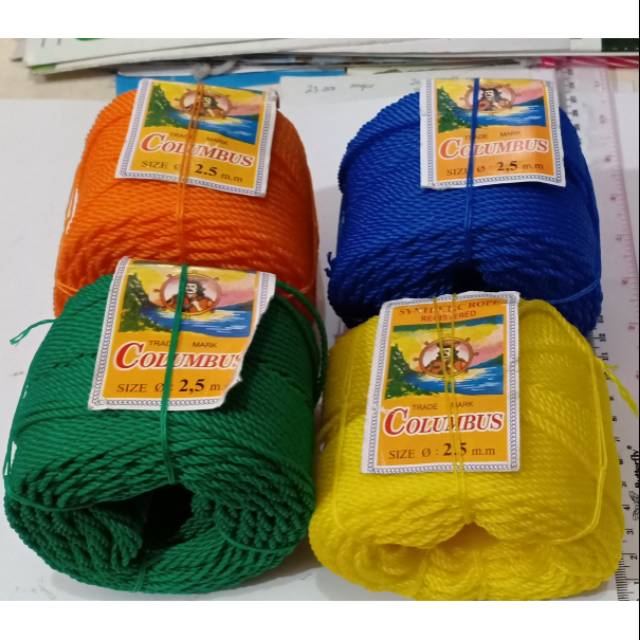 

TALI POLEX COLOMBUS 2.5MM 250GRAM ±100METER PE ROPE TALI KUAT TALI JEMURAN TALI 100METER