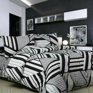 Bedcover Set Sprei  Katun SG Premium Motif  Garis  Abstrak 