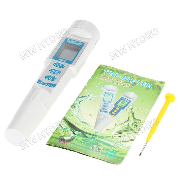 pH + TDS + Temp Meter - Waterproof Backlight ATC - 3 in 1 (986)