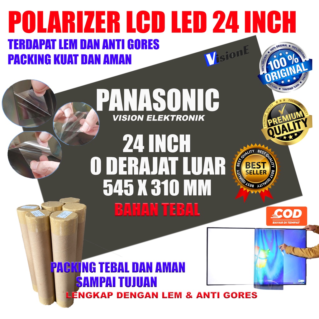 POLARIZER 24 INCH PANASONIC POLARIZER TV LCD LED TOSHIBA 24 INCH 0 DERAJAT BAGIAN LUAR DIMENSI 544*310 MM