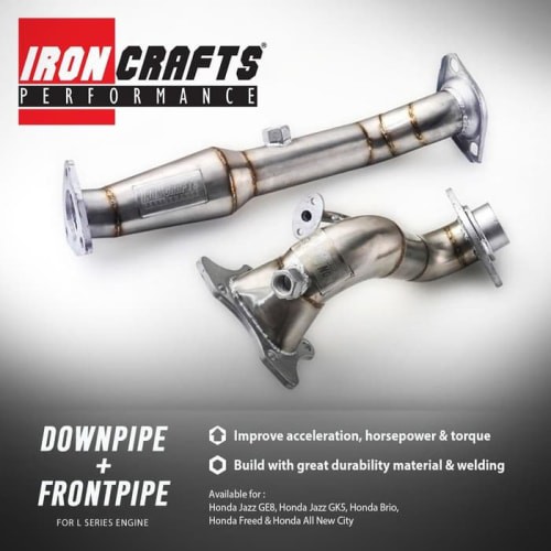 [Eksterior Mobil] Ironcrafts DownpipeFrontpipe Honda L series (Jazz GE8)