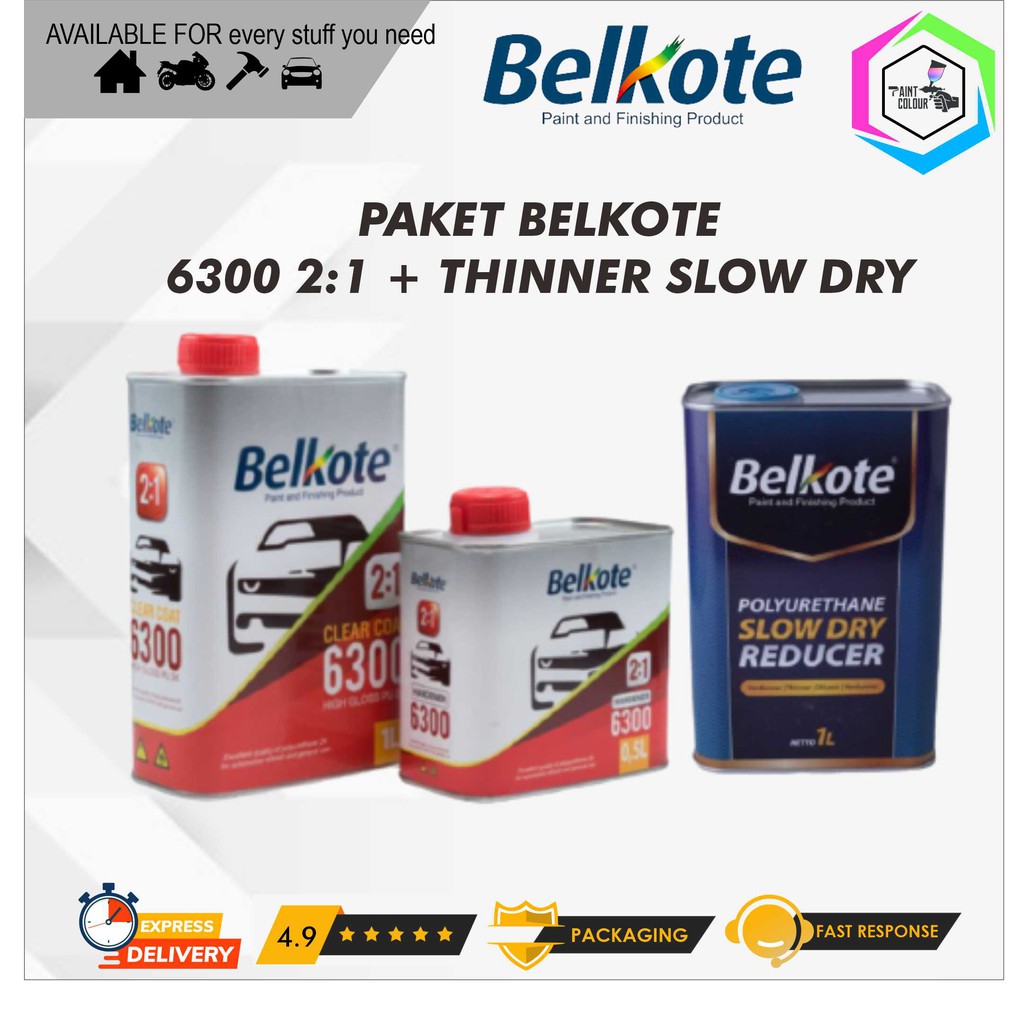 PAKET CLEAR BELKOTE 6300 Gloss 1,5L + Thinner Belkote Slow Dry