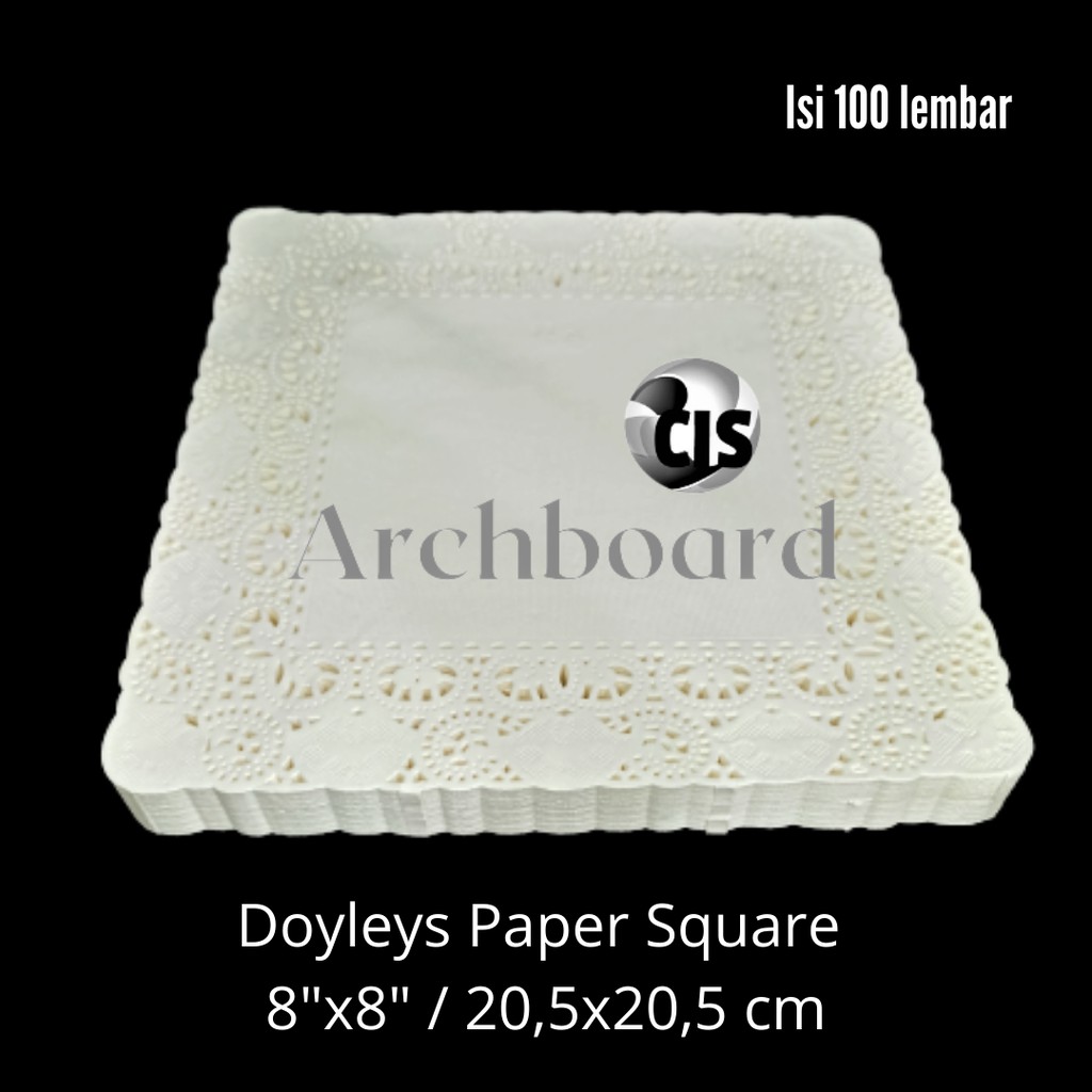 

Doyleys Paper Square 8"x8" / Kertas Doilies Kotak Putih - isi 100