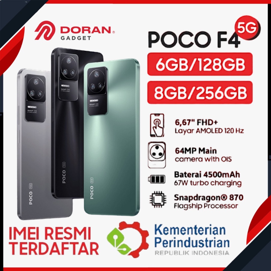 xiaomi poco f4 5g 6 128gb 8 256gb garansi resmi 1 tahun