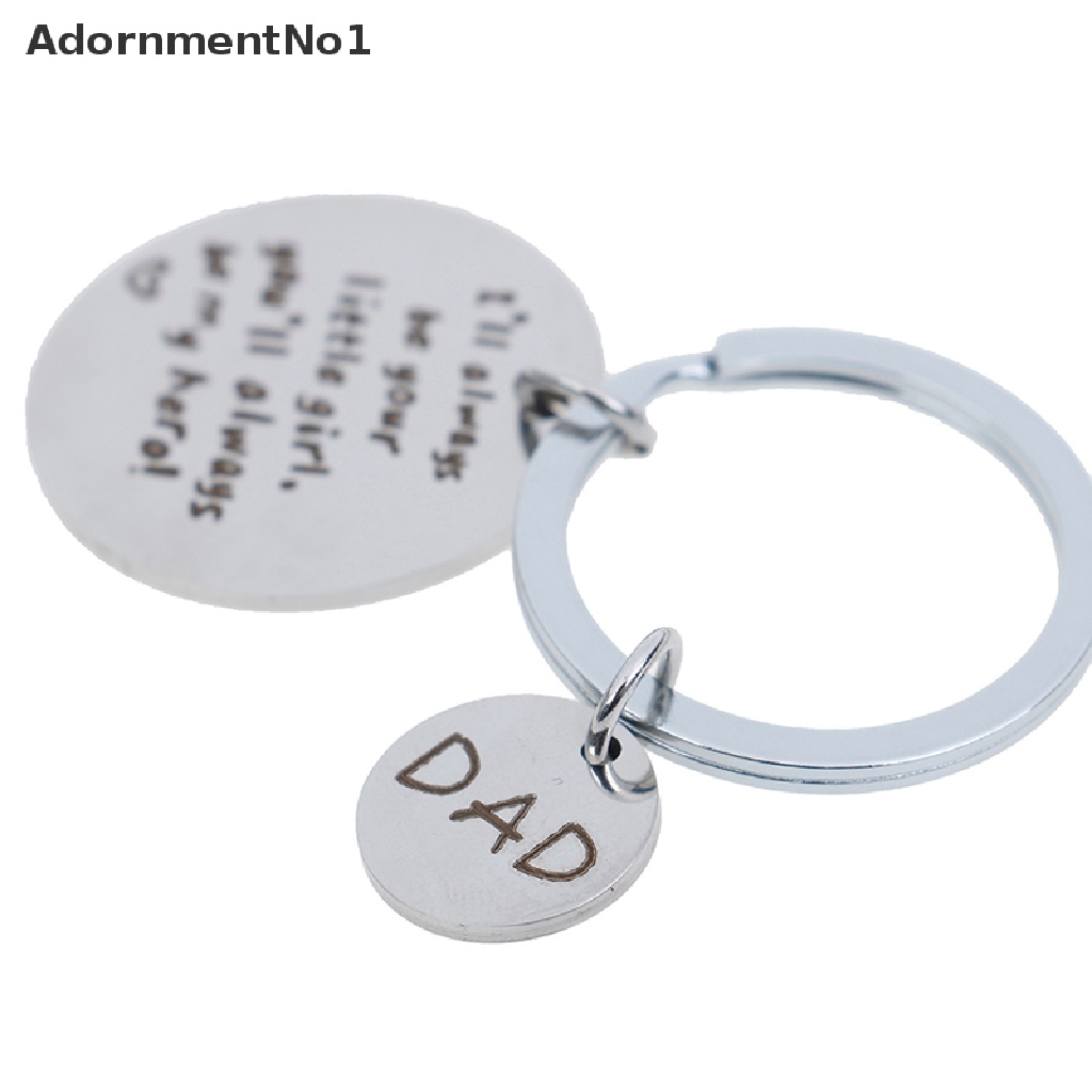 (AdornmentNo1) Gantungan Kunci Stainless Steel Motif Tulisan You Will Always Be My Hero Untuk Hadiah Hari Ayah