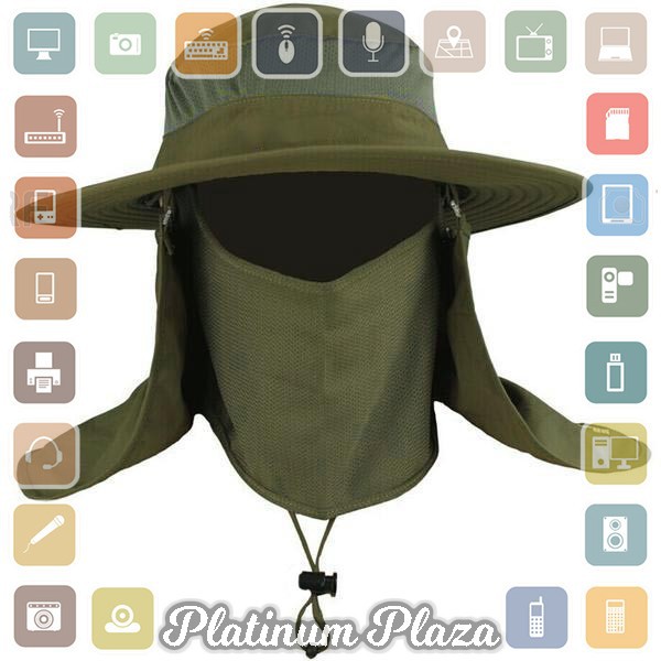 Topi Gunung dengan Sarung Wajah - Army Green`IQ8NUI-