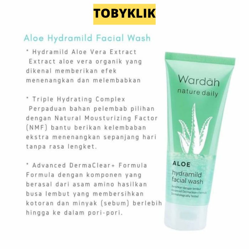 Wardah Nature Daily Aloe Hydramild Facial Wash 100 &amp; 60 ml