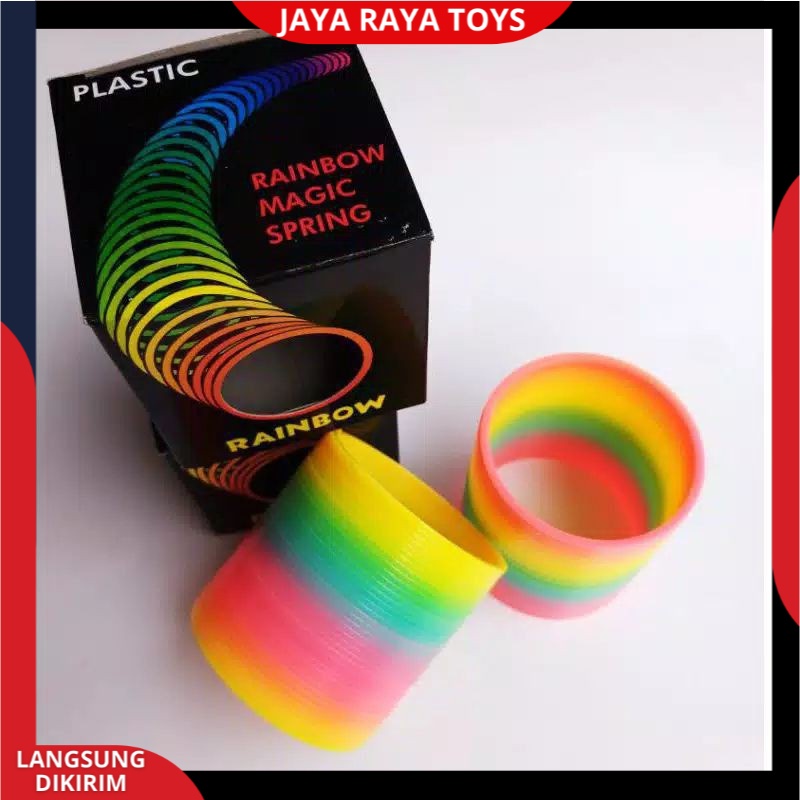 Mainan Anak Terbaru Magic Spring Rainbow Pelangi Diameter 5,5 Mainan Spiral Pelangi Plastik Berkualitas