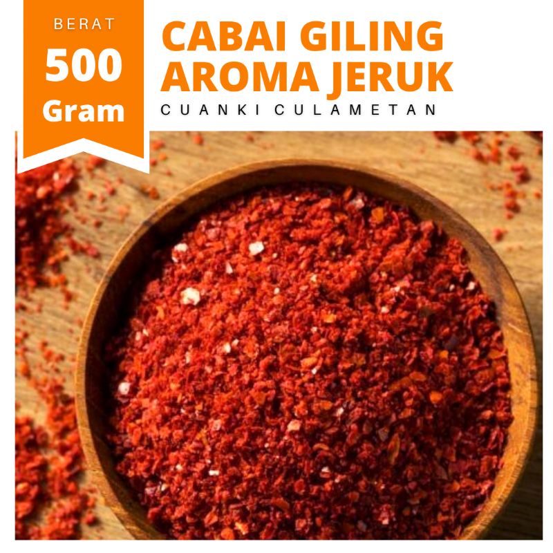

Cabai rawit kering bubuk aroma jeruk giling kasar 500 gram