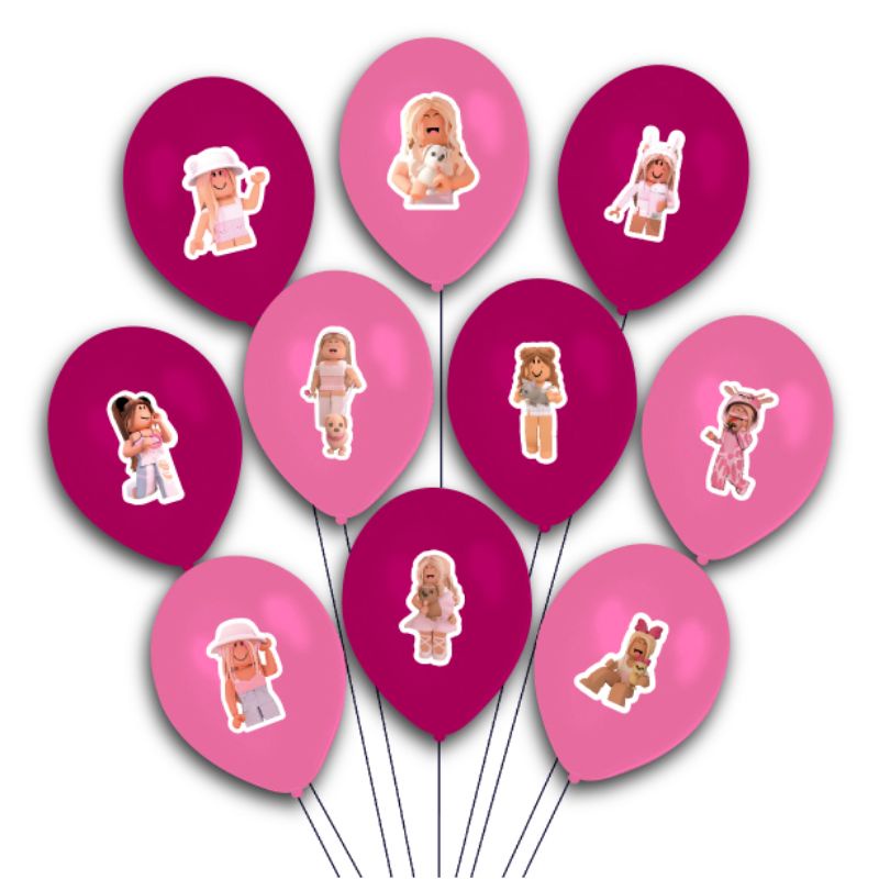 BALON ROBLOX GIRL HAPPY BIRTHDAY HBD ULTAH DEKORASI HIASAN PINK ULANG TAHUN GIRL HIASAN