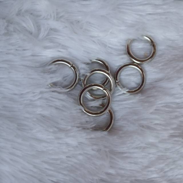 (1 lusin/12 biji) ring O silver 1,5 cm