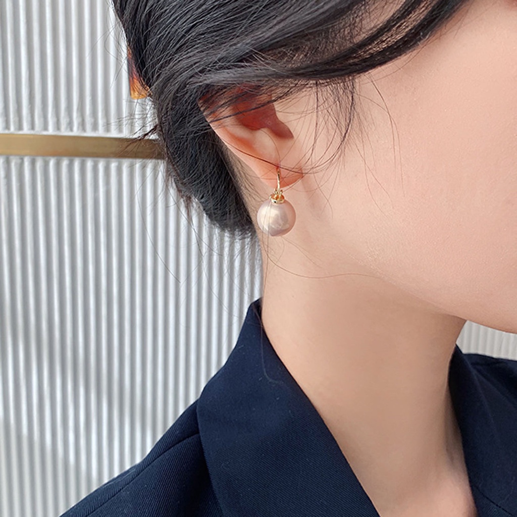 Hu Hu Hu Hu Hu Alat Bantu Pasang Kacamata♡ 1 Pasang Anting Juntai Bentuk Geometris Aksen Mutiara Imitasi Gaya Vintage Untuk Wanita