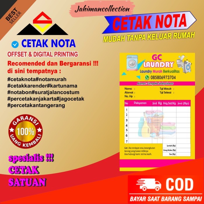 

✨ BISA COD ✨ NOTA CUSTOM FULL COLOR 1/4F HVS (80g)