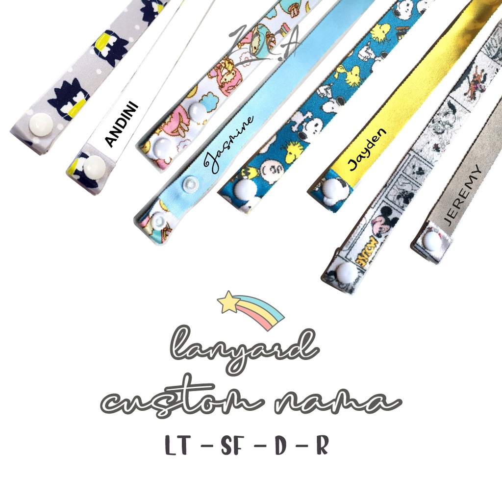 

ZOCA STRAP MASKER/ TALI MASKER / KALUNG MASKER LT/D/SF/R - 2 SIDE (CUSTOM NAMA)