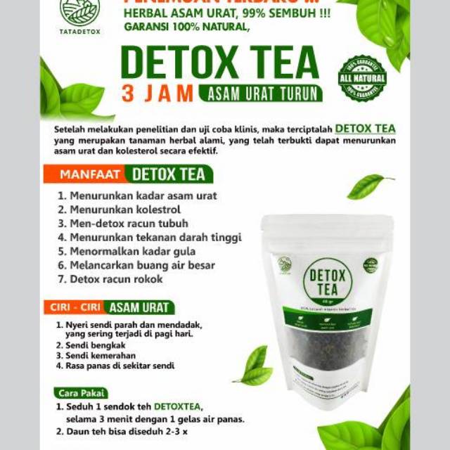 Tata Detox Herbal Asam Urat Paling Ampuh (Garansi Sembuh)