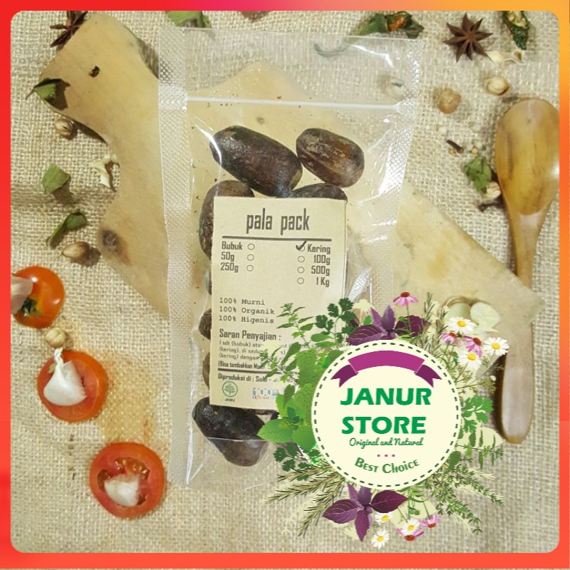 

BIJI PALA UTUH KERING 100 GRAM - Myristica Fragrans - MURNI - JSR - REMPAH - PREMIUM QUALITY