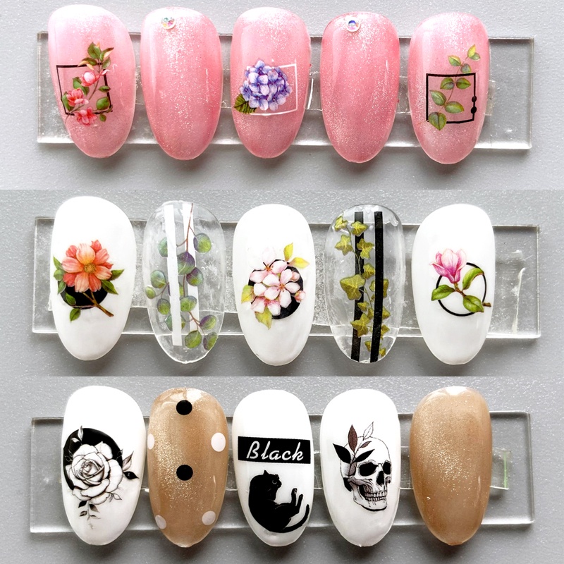 1 Pc Stiker Kuku 3d Motif Bunga Daun Abstrak Untuk Dekorasi Nail Art